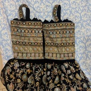 Embroidered Black and Gold Dress